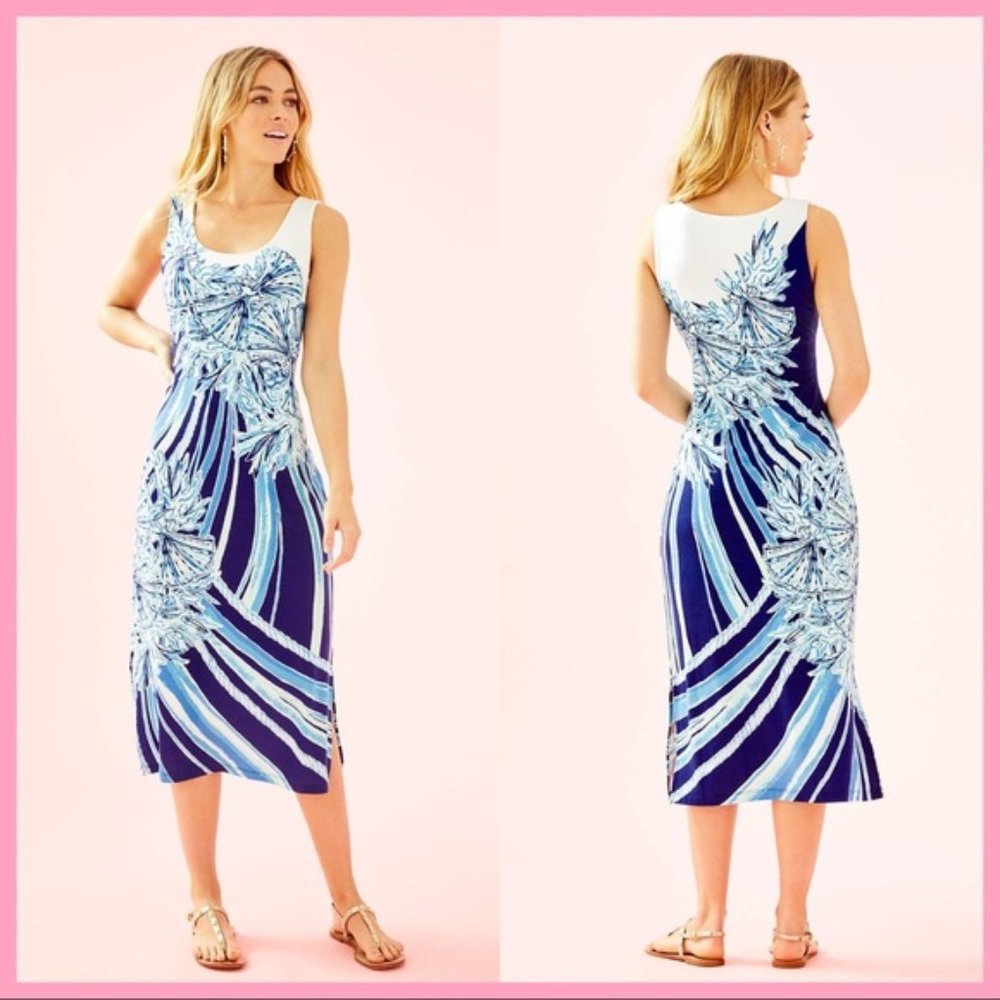 Lilly Pulitzer Midi Maxi Deep Sea Mercer Dress XL